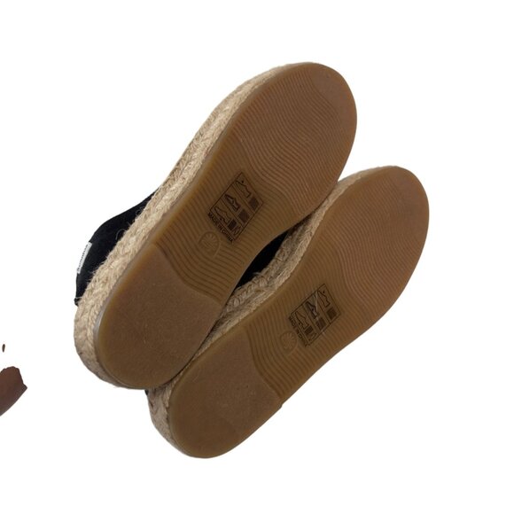 Soludos Womens Black Espadrille Flats Size 7 Canvas & Jute Slip-On Shoes - Picture 4 of 16